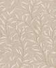 Bézs design tapéta elegáns inda leveles mintával vinyl mosható