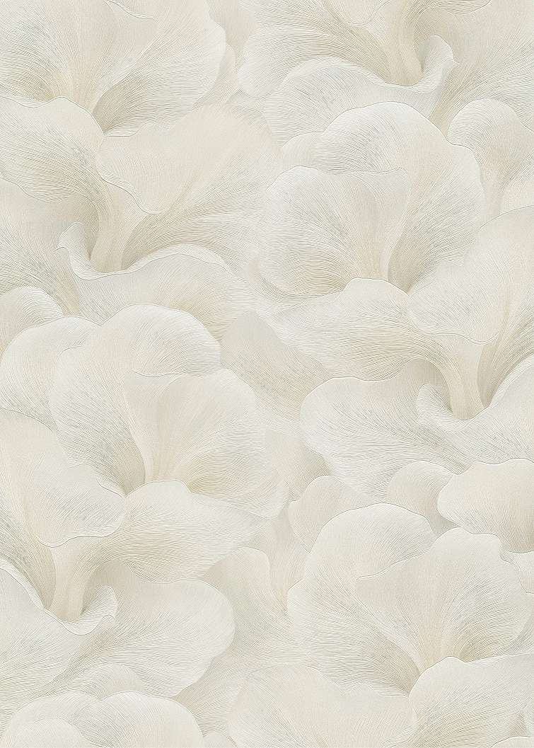 Bézs elegáns levél mintás design tapéta enyhén csillámos