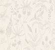 Bézs-fehér provanszi hangulatú virágmintás tapéta