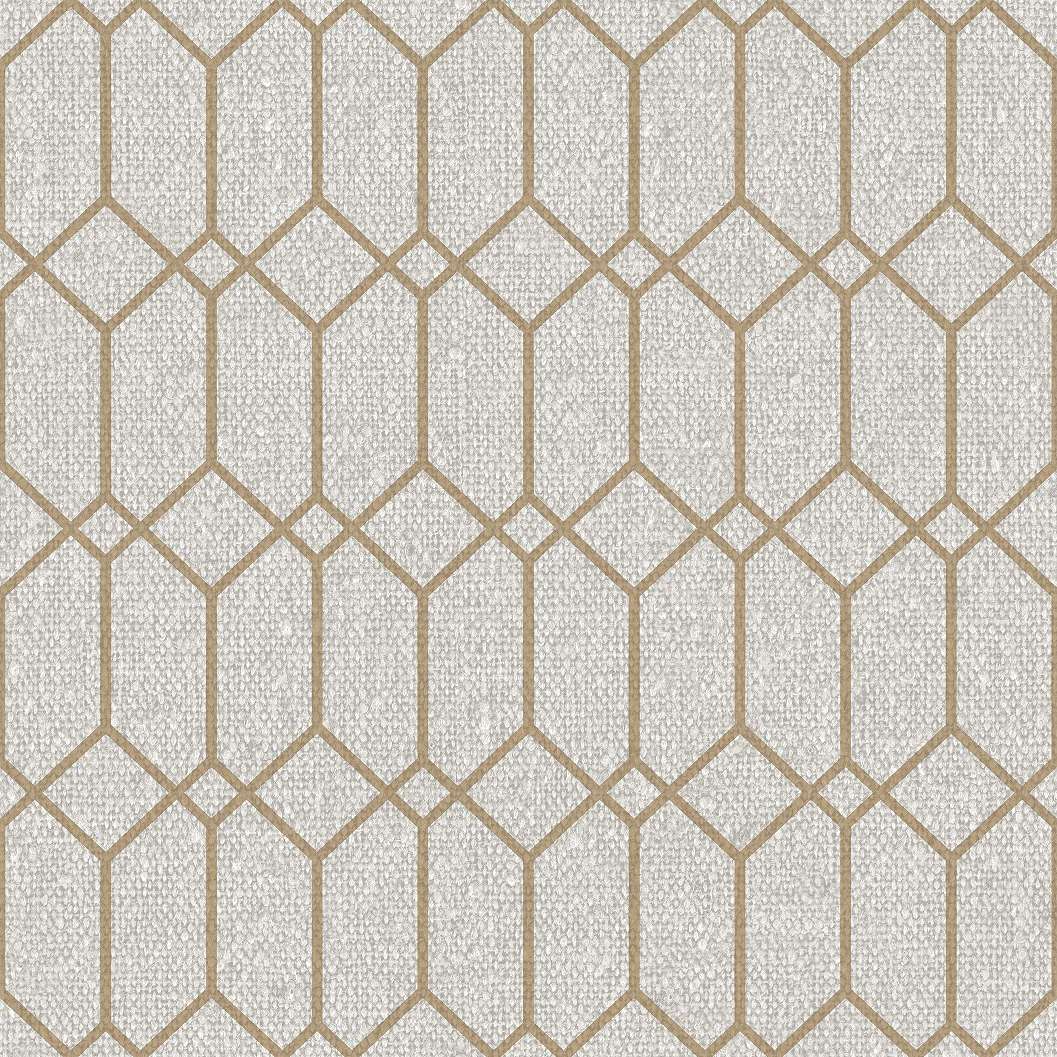 Bézs geometrikus textilhatású mosható olasz design tapéta