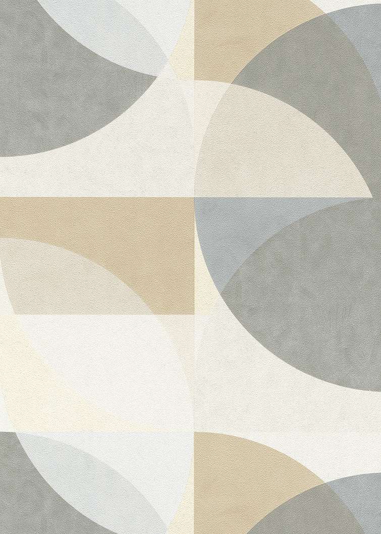 Bézs krém dekor tapéta nagyléptékű geometrikus mintával