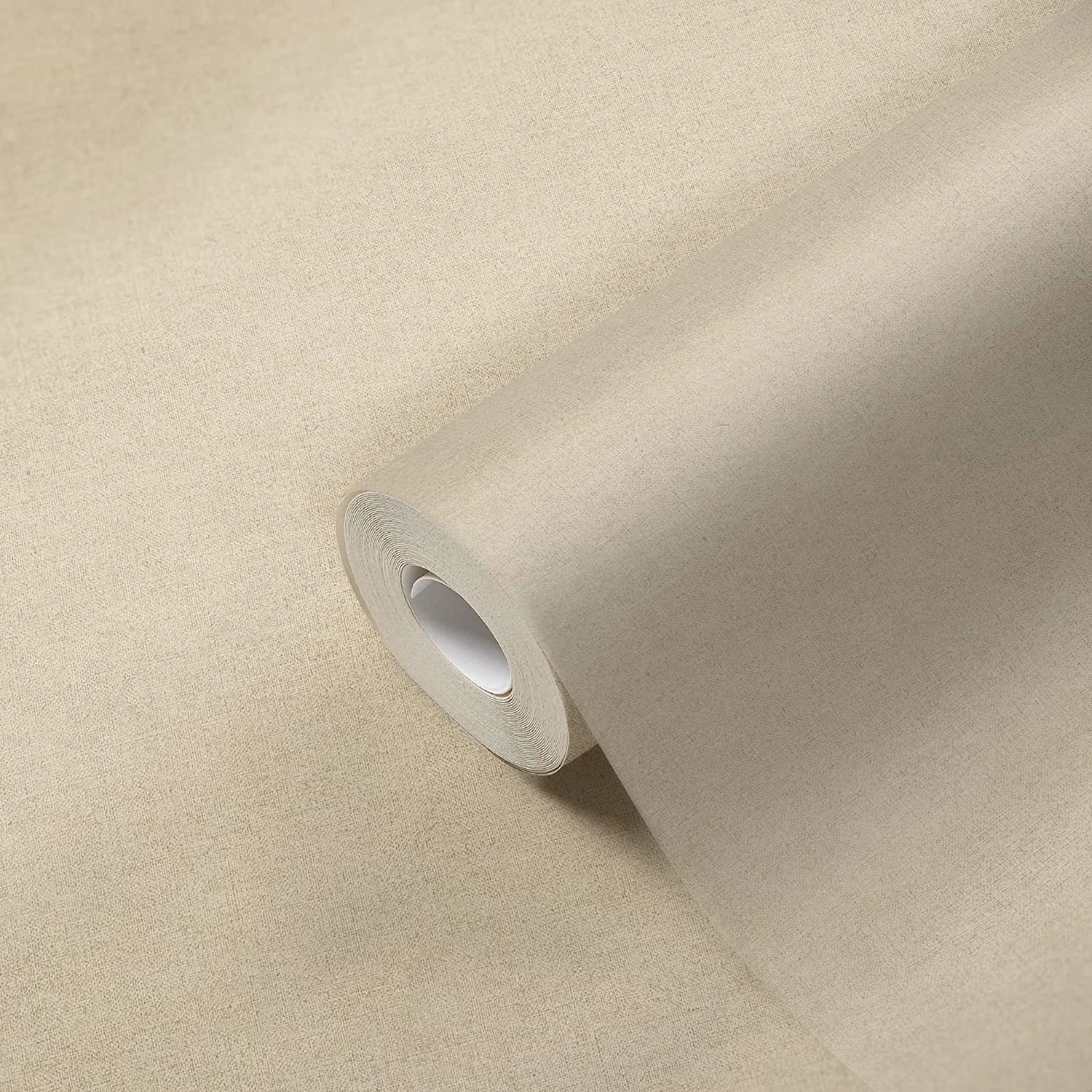 Bézs krém textilszőt hatású mosható vinyl dekor tapéta
