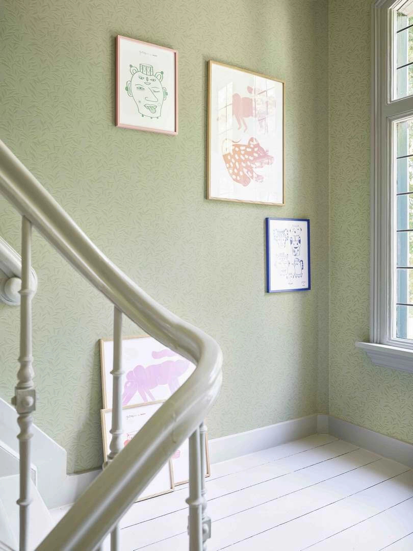 Bézs minimál levélmintás elegáns design tapéta