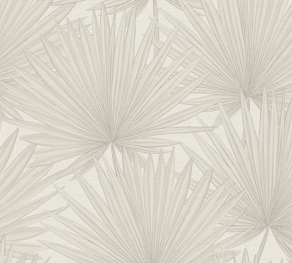 Bézs pálmalevél mintás vlies mosható dekor tapéta