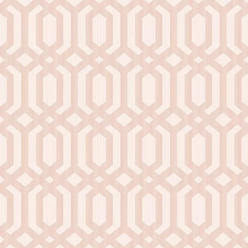 Bézs pasztell rózsaszín vlies tapéta trendi geometrikus mintával