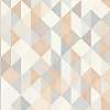 Bézs-szürke-barna geometrikus mintás dekor tapéta