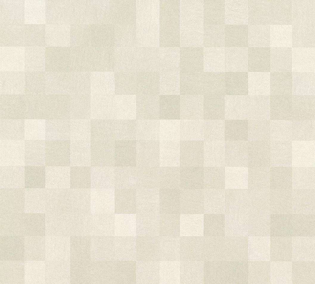 Bézs-szürke modern geometrikus mintás kockás vlies tapéta