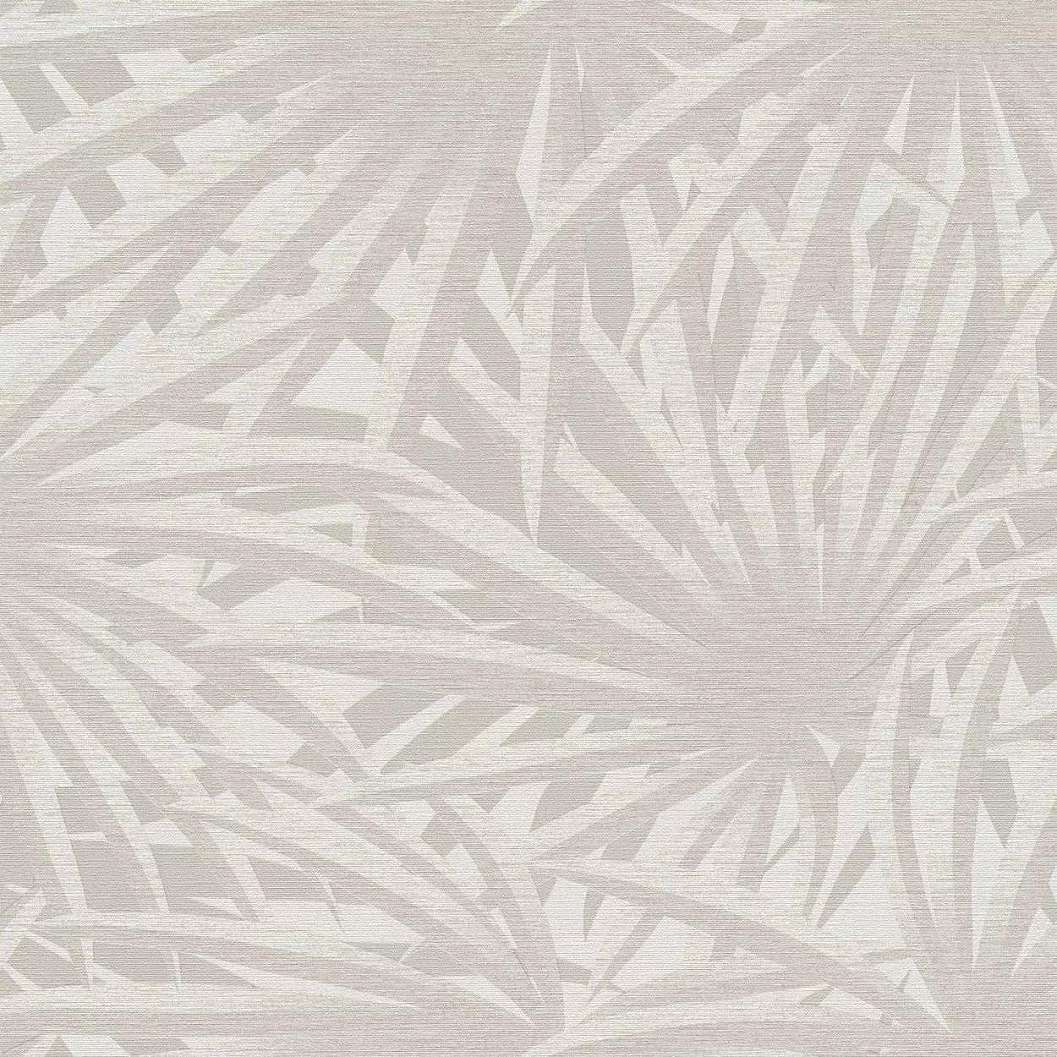 Bézs szürke mosható pálmalevél mintás vlies dekor tapéta
