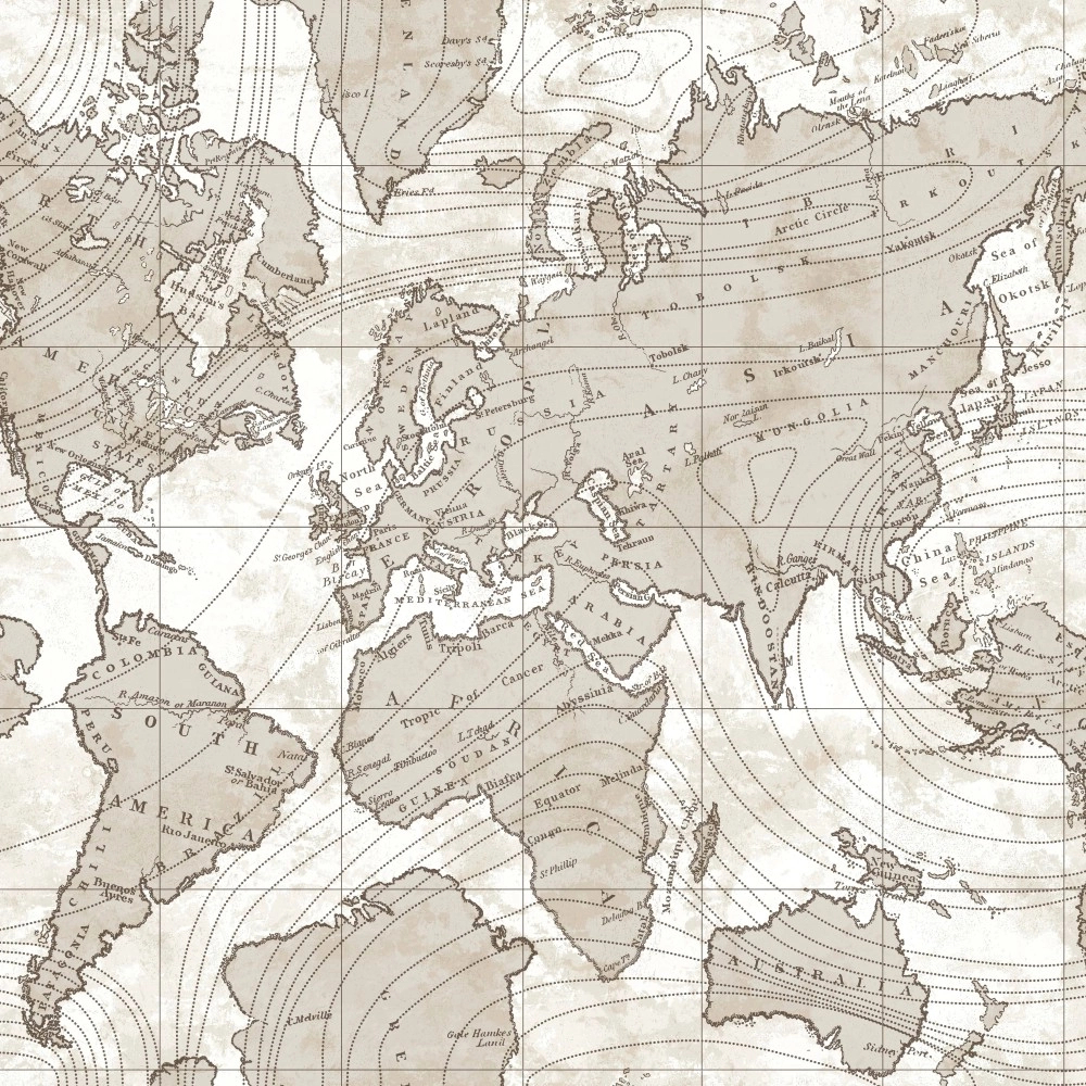 Bézs világtérkép mintás vlies kamasz design tapéta