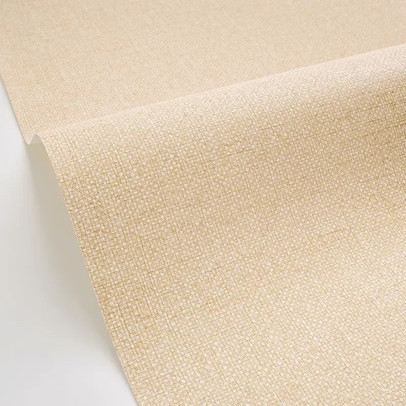 Bézs vinyl tapéta textil hatású mintával mosható