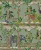 Bohám stílusú trópusi élő és állatvilágos design tapéta zöld színben