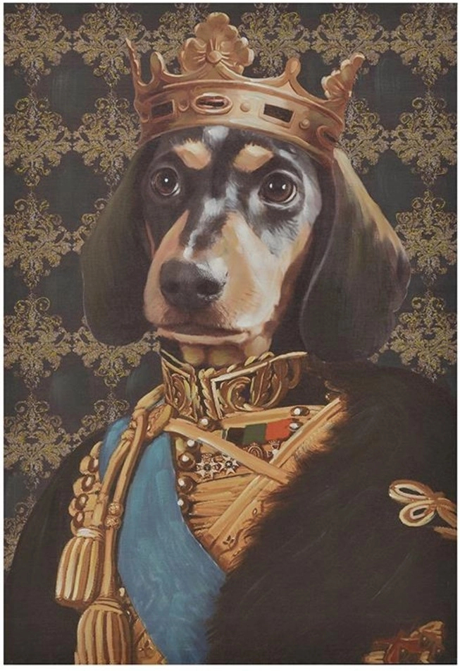 Bohém koronás tacskó kutya mintás vászonkép 70x100cm