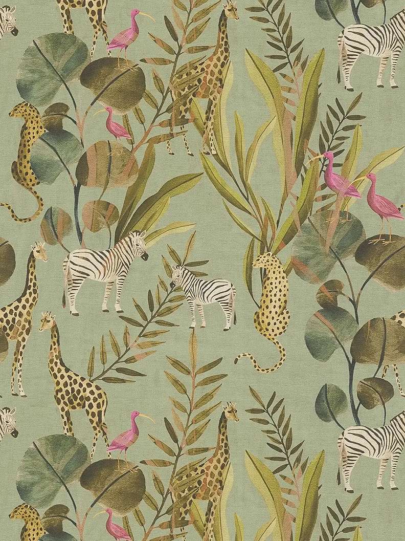 Bohém trópus vinyl tapéta zebra zsíráf leopárd mintával
