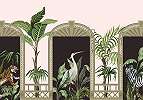 Bohém trópusi botanikus és állat mintás vlies fali poszter 368x254 vlies