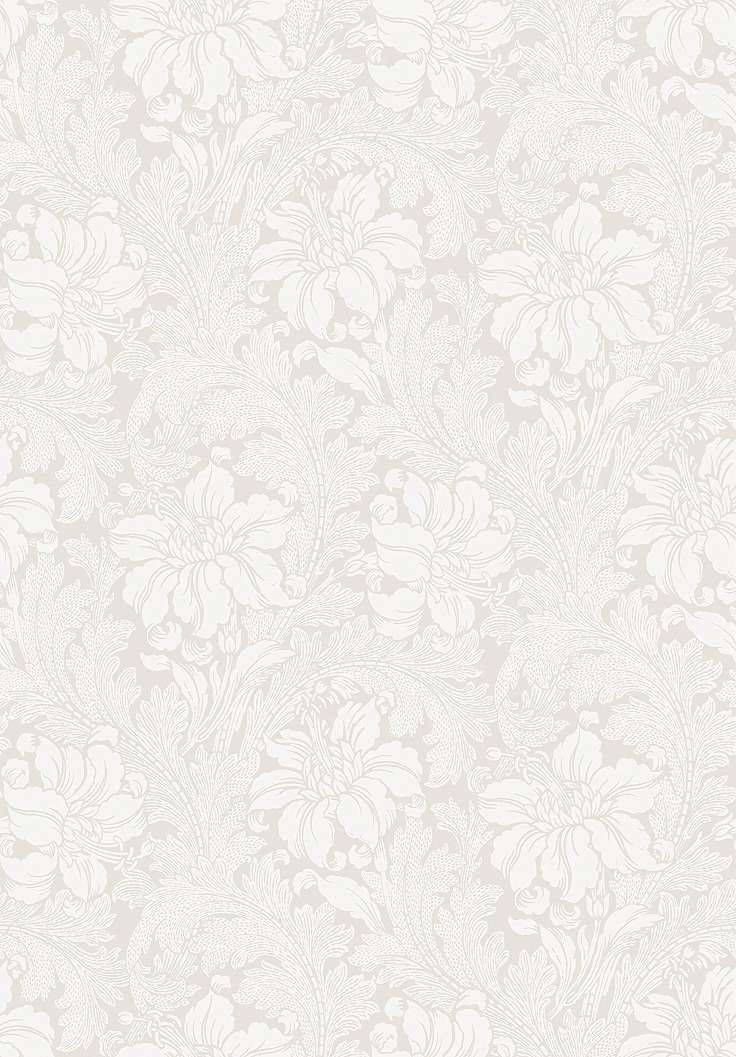 Boras tapéta akantusz virág mintával törtfehér színben