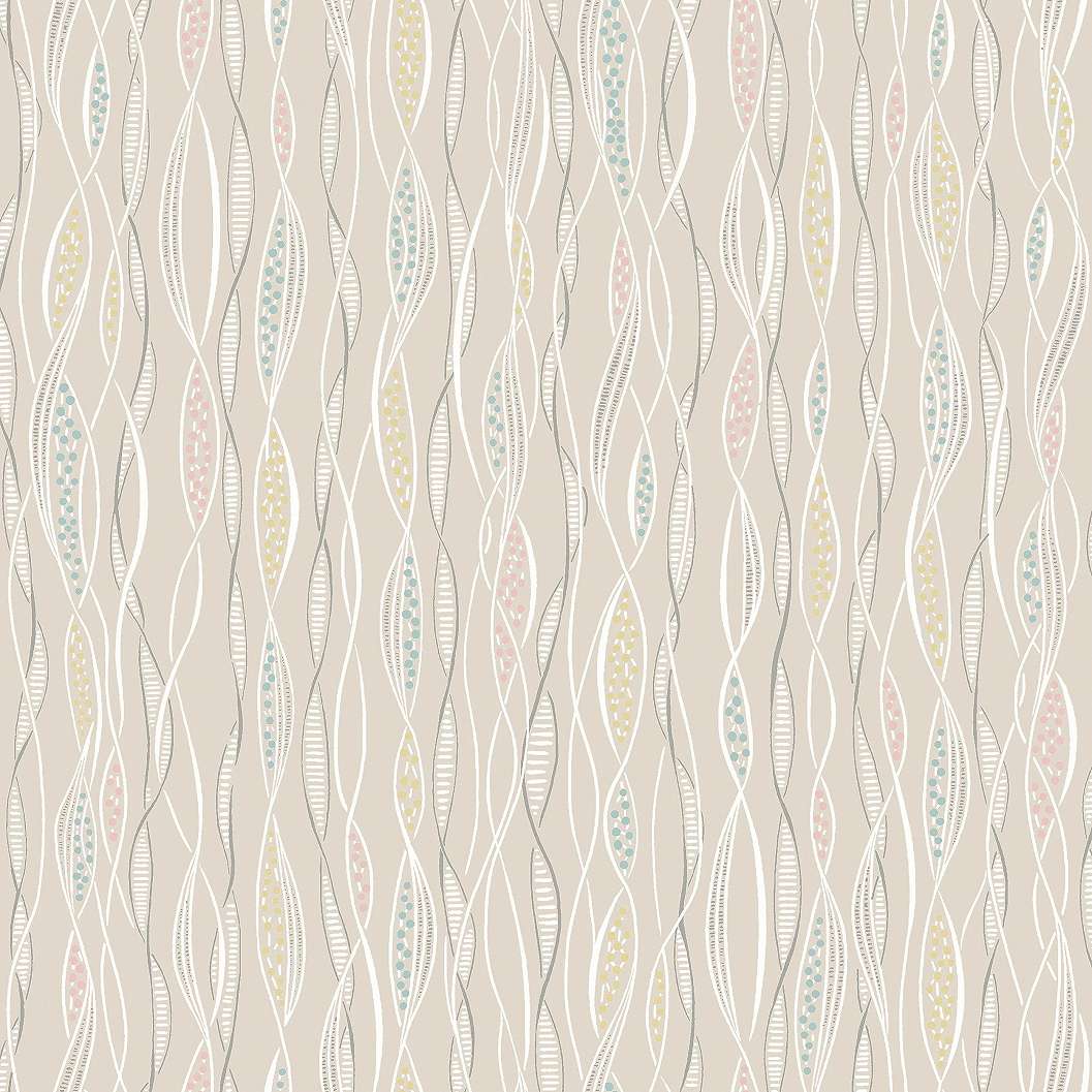 Boras tapéta függőleges hullám mintával beige színben