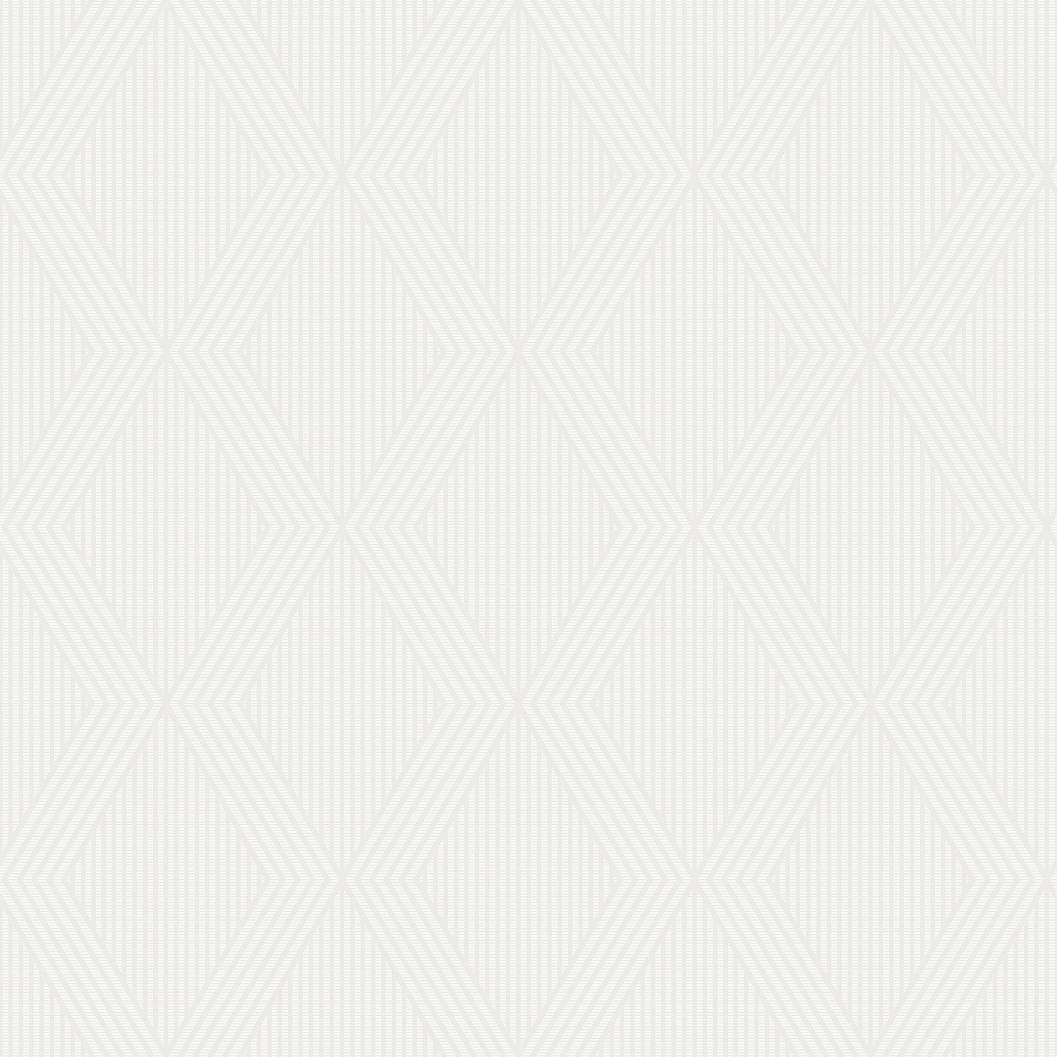 Boras tapéta geometrikus art deco mintával fehér és gyöngyház színben