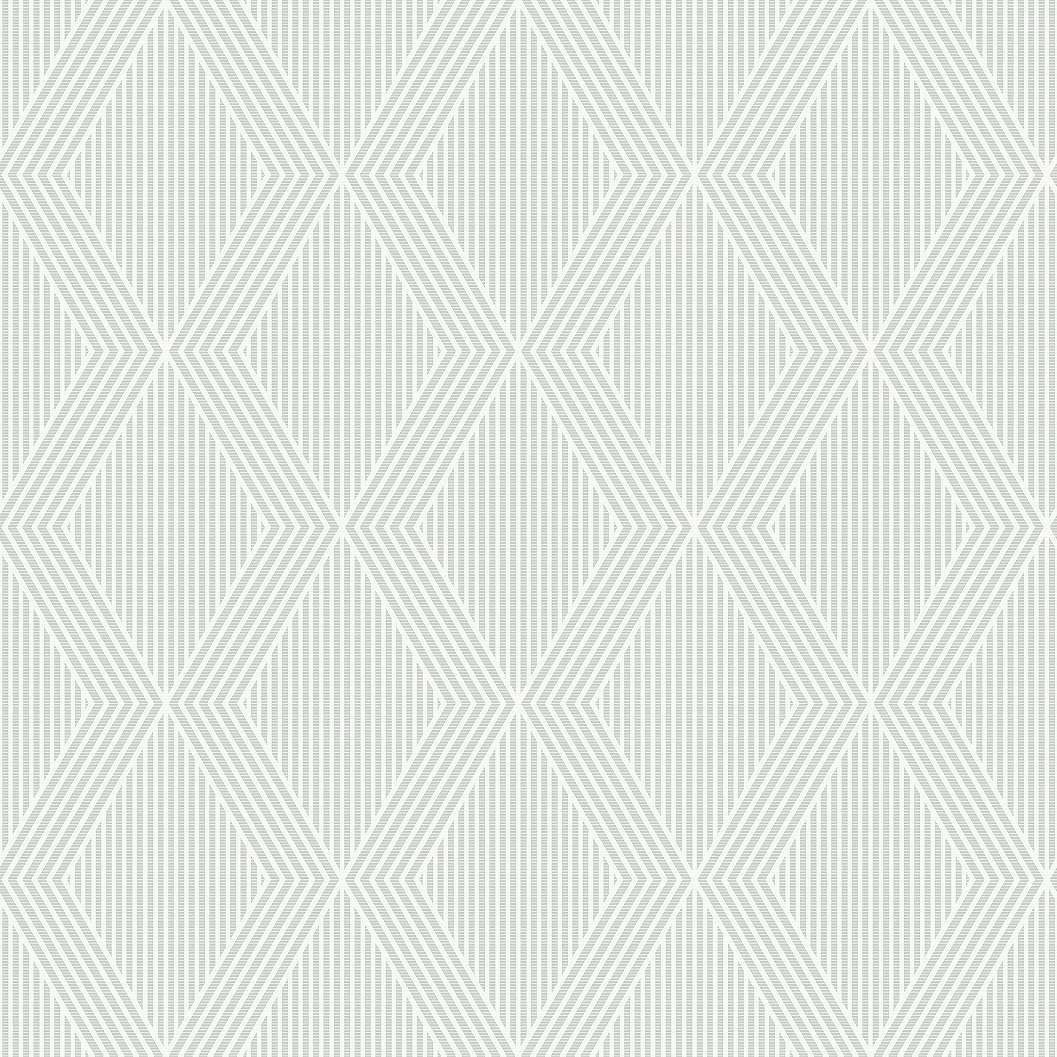 Boras tapéta geometrikus art deco mintával kacsatojás szürke és gyöngyház színben