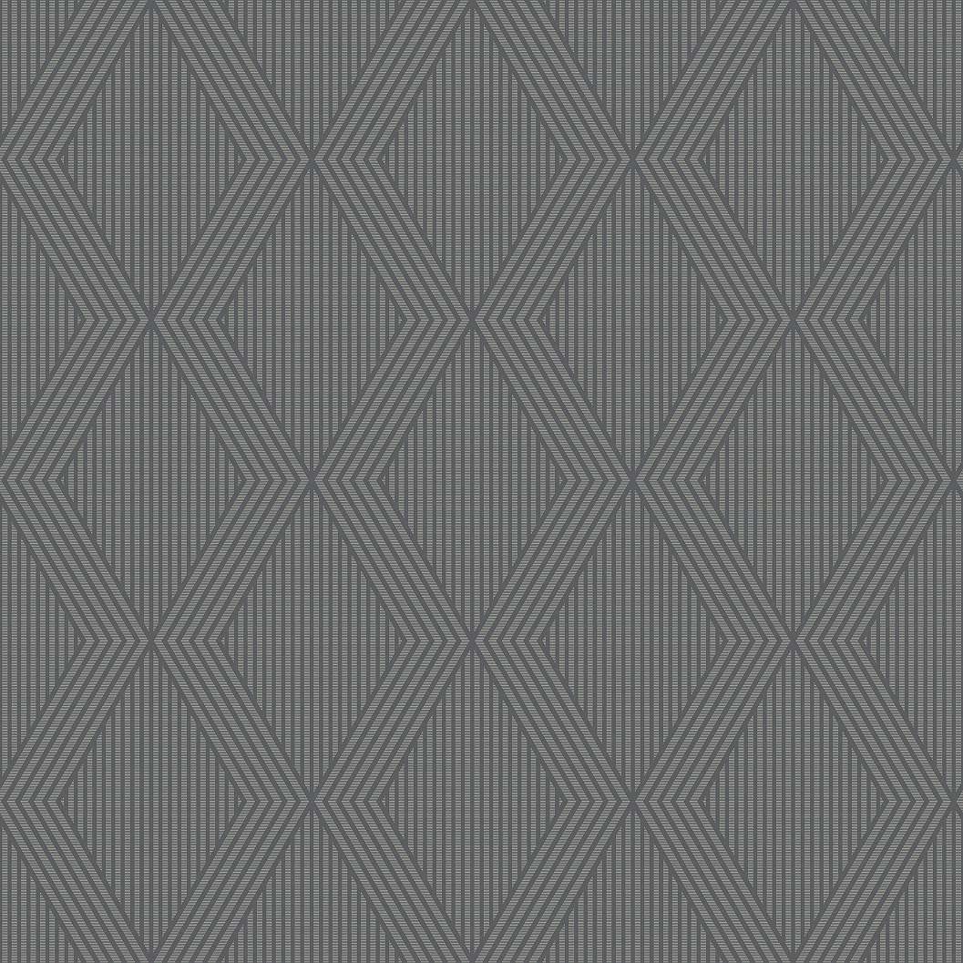 Boras tapéta geometrikus artdeco mintával fekete és ezüst színben