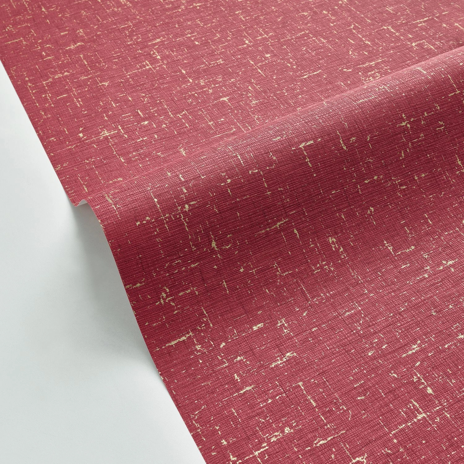 Bordó arany géz textil struktúrált vinyl tapéta