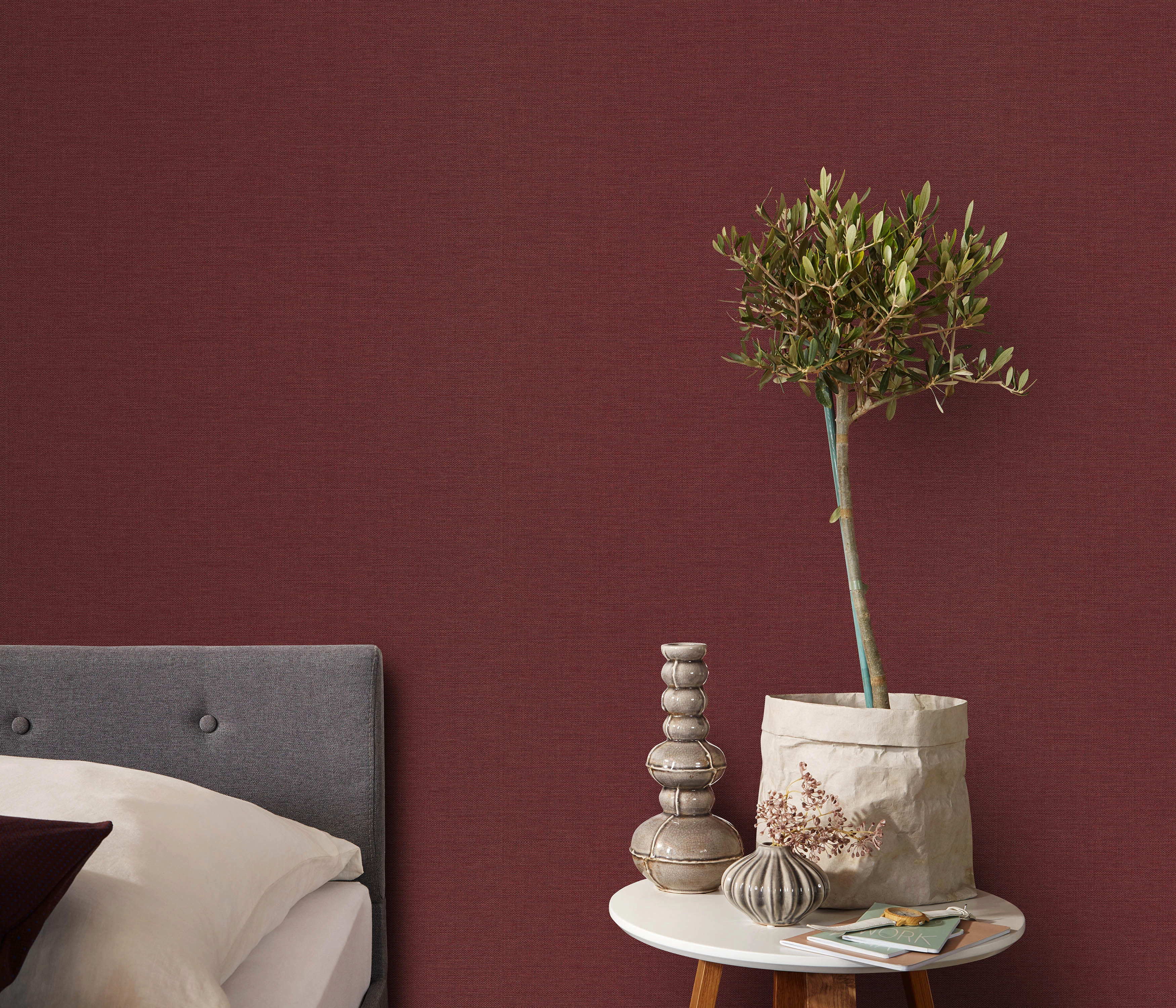 Bordó dekor tapéta textil mintával mosható