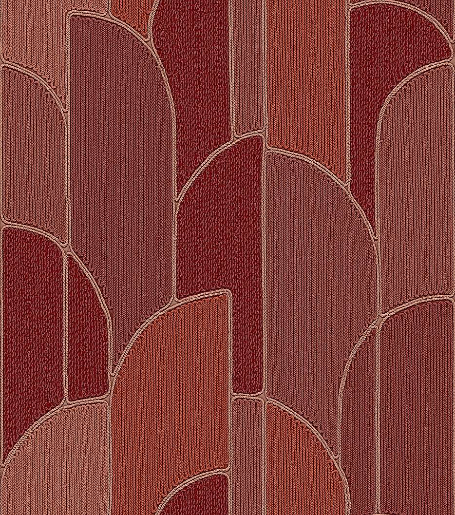 Bordó design tapéta textiles hatású geometriai mintával