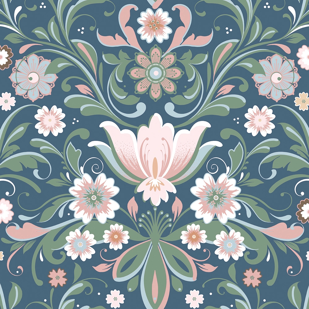 Britt country stílusú virágmintás design tapéta