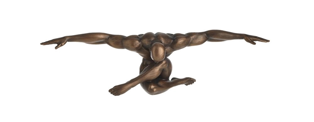 Bronz színű elegáns asztali férfi szobor dekoráció 