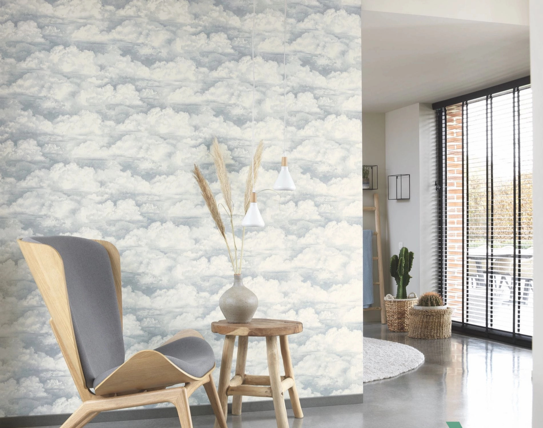 Casadeco design tapéta felhő mintával struktúrált mosható vinyl