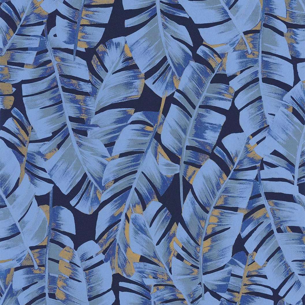 Casadeco kék botanikus design tapéta banánlevél mintával