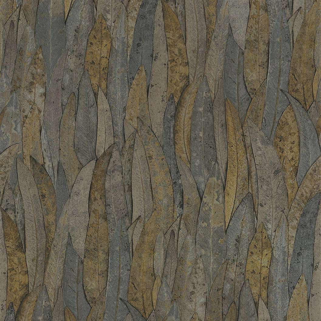 Casamance luxus tapéta 70cm széles antracit szürke struktúrált leveles mintával
