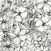 Caselio fekete fehér mosható virágmintás design tapéta