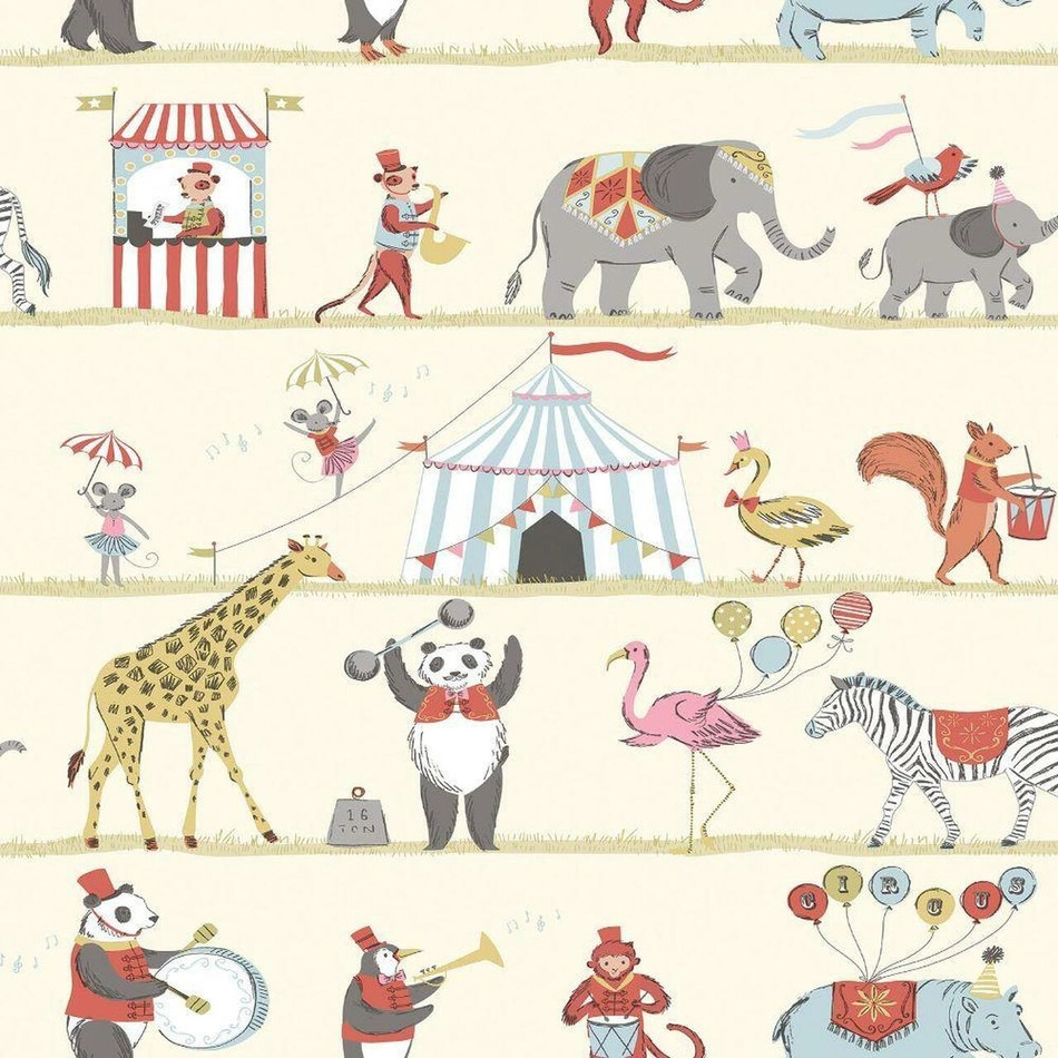 Cirkuszi állat mintás gyerek tapéta 