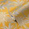 Citromsárga pálmafa mintás vlies design tapéta