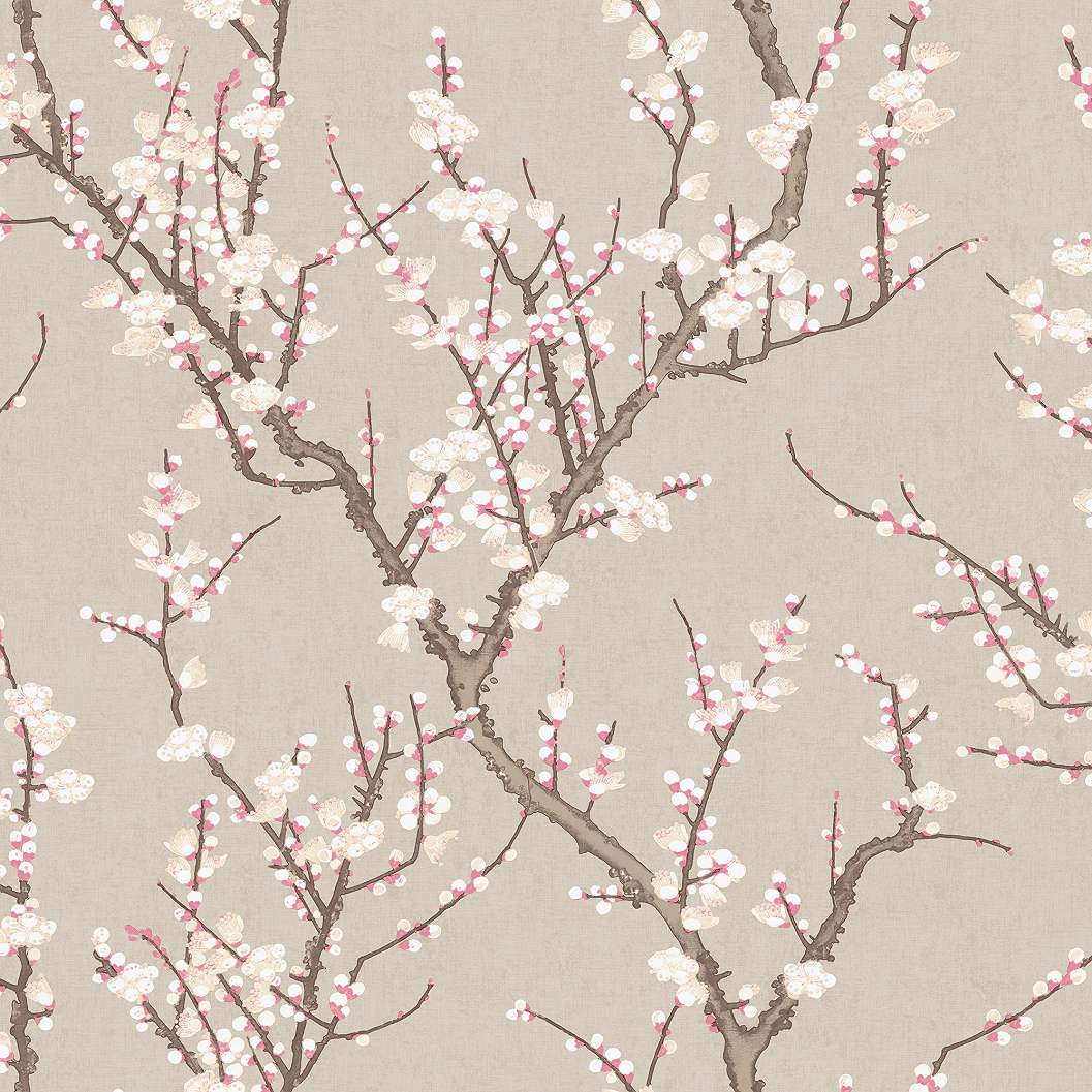 Cseresznye virág mintás design tapéta natur alapon
