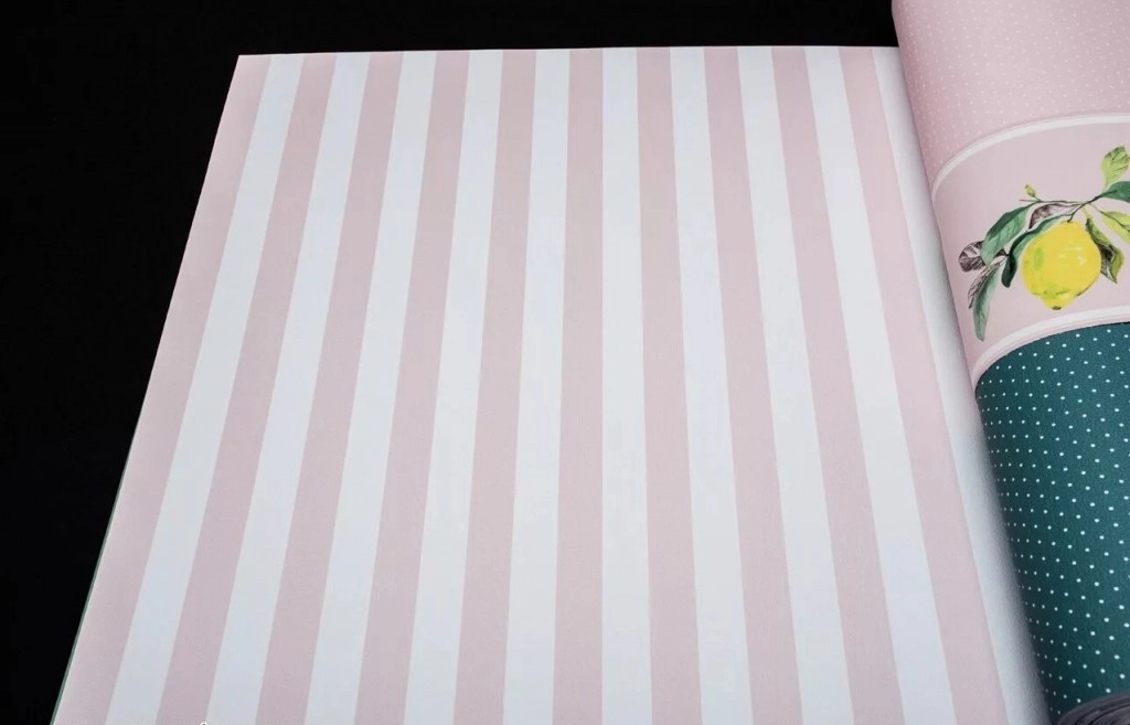 Csík mintás fehér rózsaszín design tapéta