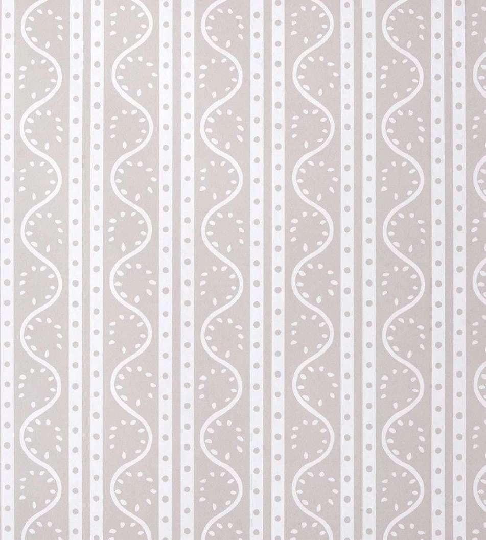 Csíkos és hullámos mintás beige színű népies luxus dekor tapéta