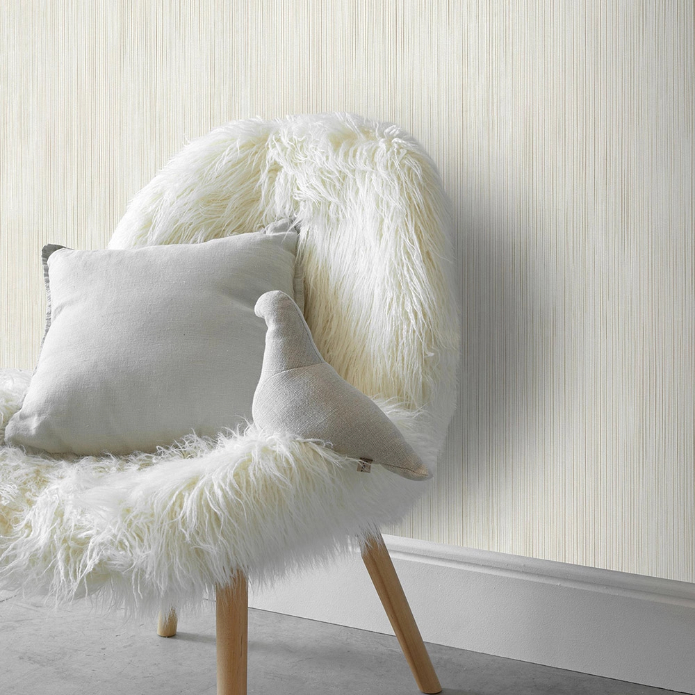 Csíkos mintás beige színű design tapéta