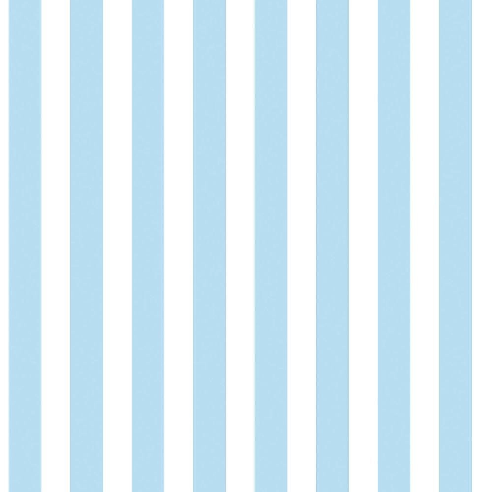 Csíkos mintás gyerek design tapéta világos kék fehér színben