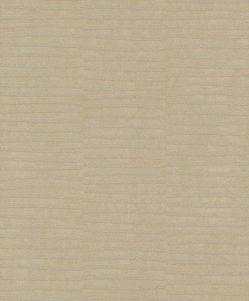 Csíkos mintás modern vlies tapéta bézs színben csillámos mintával