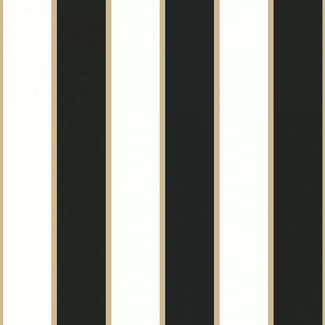 Csíkos mintás tapéta fekete fehér arany színekkel
