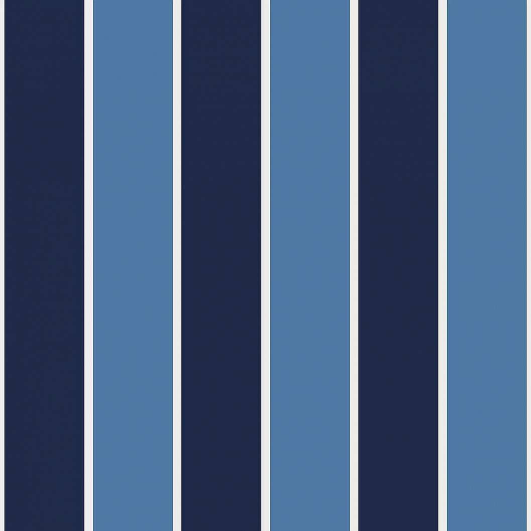 Csíkos mintás vlies dekor tapéta kék színekkel