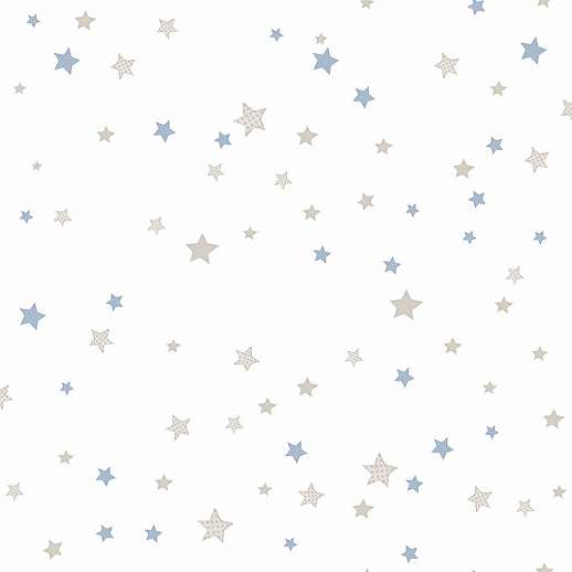 Csillag mintás gyerek tapéta kék pasztell színekkel