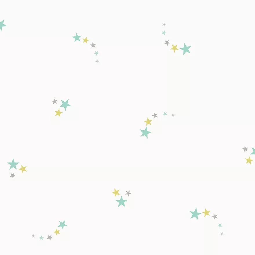 Csillag mintás gyerektapéta türkiz színű csillag mintákkal