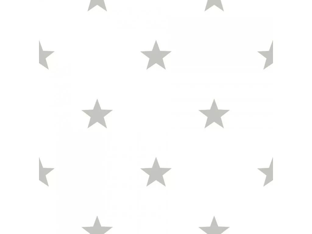 Csillag mintás tapéta fehér alapon szürke színű csillag mintával