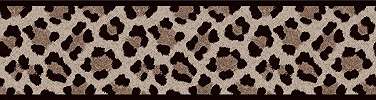 Dekor bordűr ocelot mintával sötétbarna színben