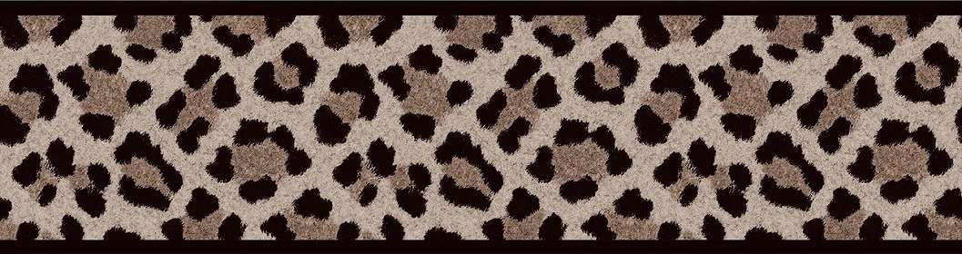 Dekor bordűr ocelot mintával sötétbarna színben