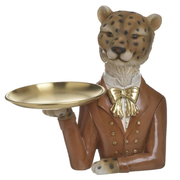 Dekor gepárd komornyik arany tálcával