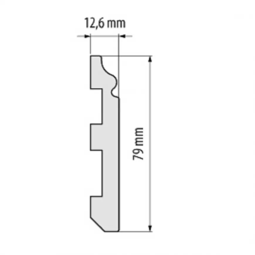 Dekor léc 2 méter hosszú szál 12,6x79mm XPS ütésálló