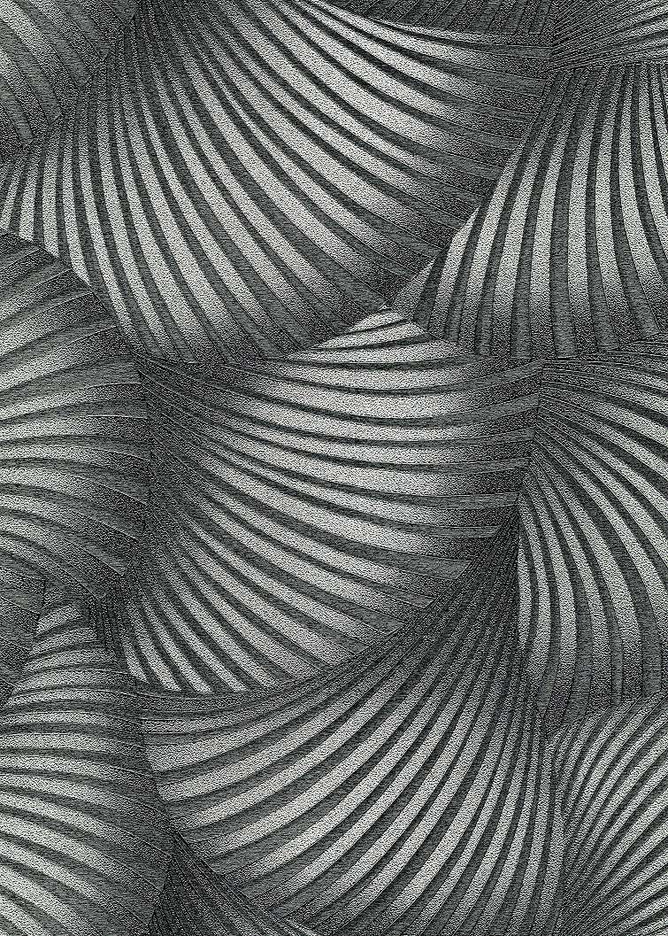 Dekor tapéta antracit 3D hatású geometrikus mintával